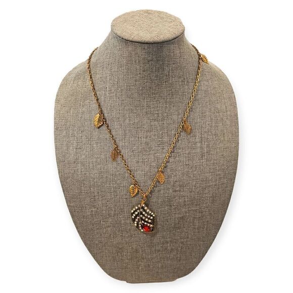 Amrita Singh Antique 18k Gold-Plated Brass Peacock Feather Pendant Necklace - Picture 10 of 11